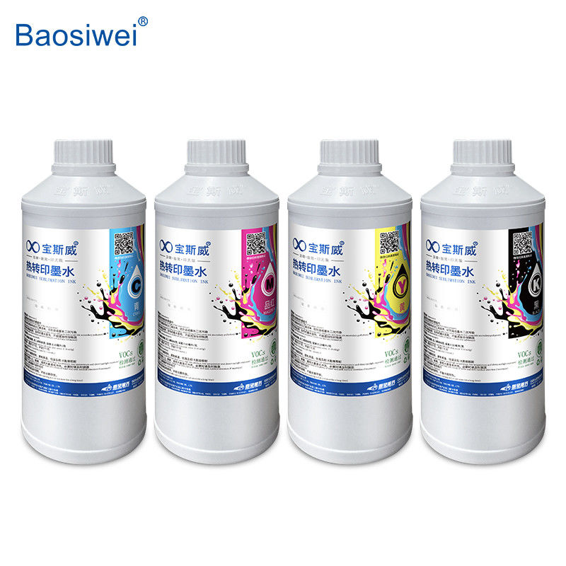 Baosiwei CMYK Tinta Transfer Panas C, M, Y, K 1000ml untuk Pencetakan Lemes